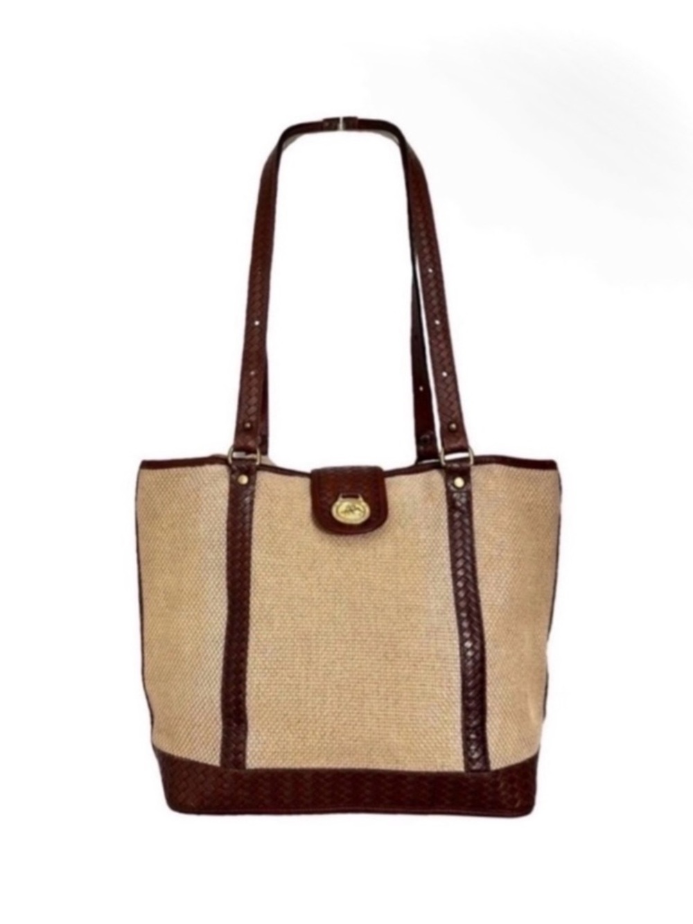 Brahmin Vintage Harbor Collection Woven
Cotton & Leather